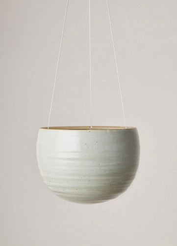 Angus & Celeste Spherical Hanging Planter - Grey Crackle