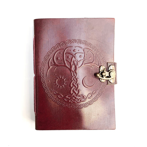 Leather Celtic Tree of Life Journal with lock