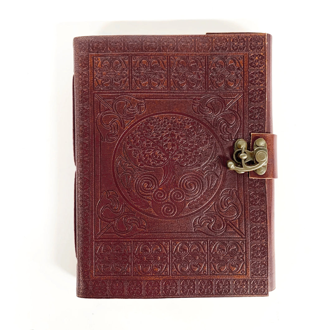 Leather Tree of Life Journal with lock