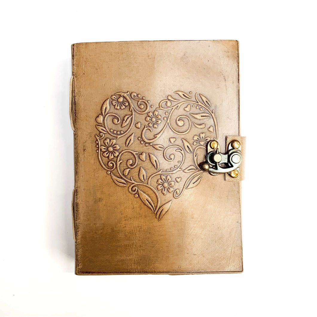 Leather Heart Journal with lock