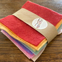 Load image into Gallery viewer, Rainbow Hand Dyed Wool Felt  - bundle of 10