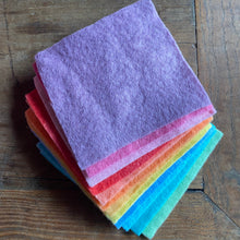 Load image into Gallery viewer, Rainbow Hand Dyed Wool Felt  - bundle of 10