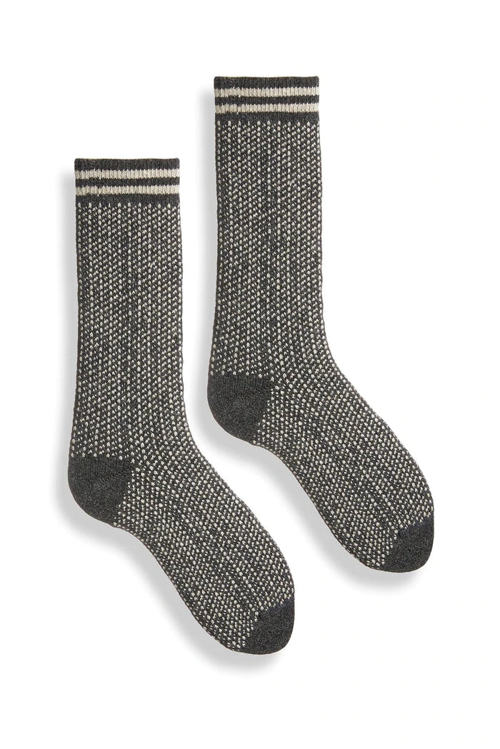 Men's nordic birdseye wool cashmere crew socks