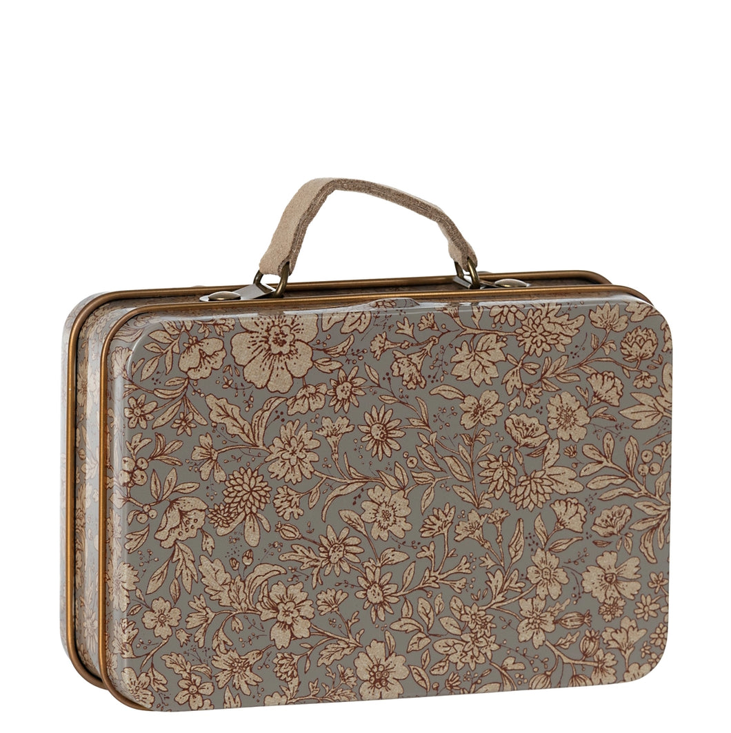 Maileg Metal Suitcase Blossom - Grey