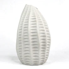 Pod Vase, Medium, White Ripple