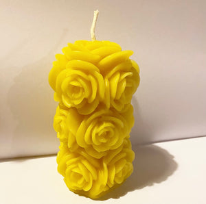 Beeswax Candle - Rose Pillar